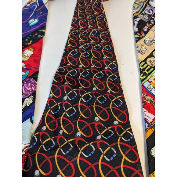 VTG Nicole Miller Ties Medical Theme Bundle Set Of 4 90s EUC - Picture 4 of 11